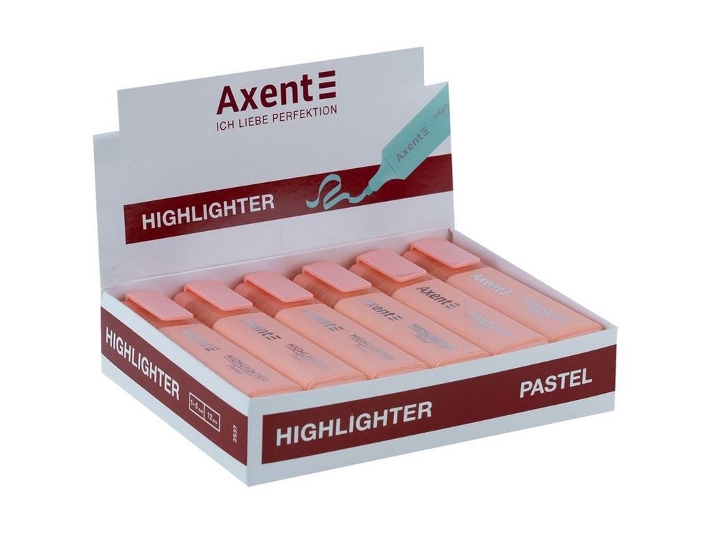 Маркер клиновидный пастель розовый Highlighter. Axent 2537-24-A