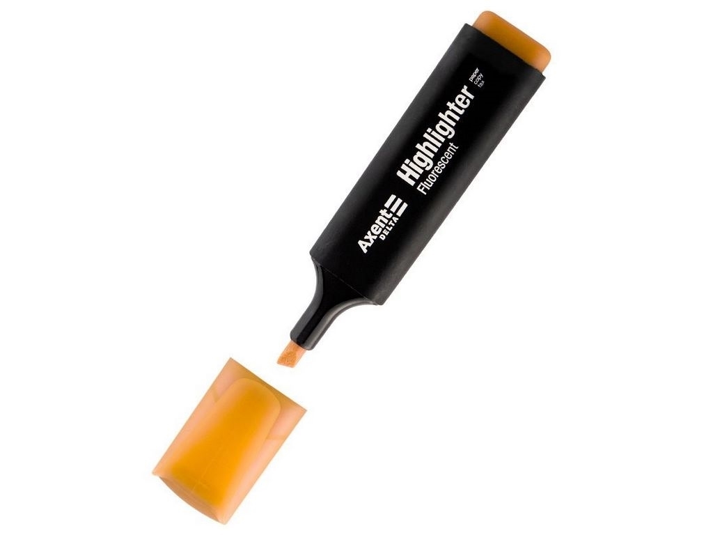 Маркер текстовый Axent Delta Highlighter D2501-12, 1–5 мм, клиновидный, оранжевый, Axent