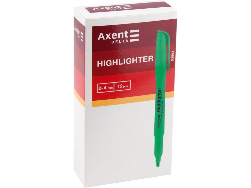 Маркер текстоотделитель Axent Delta Highlighter, оранжевый, клиновидный, 2–4 мм