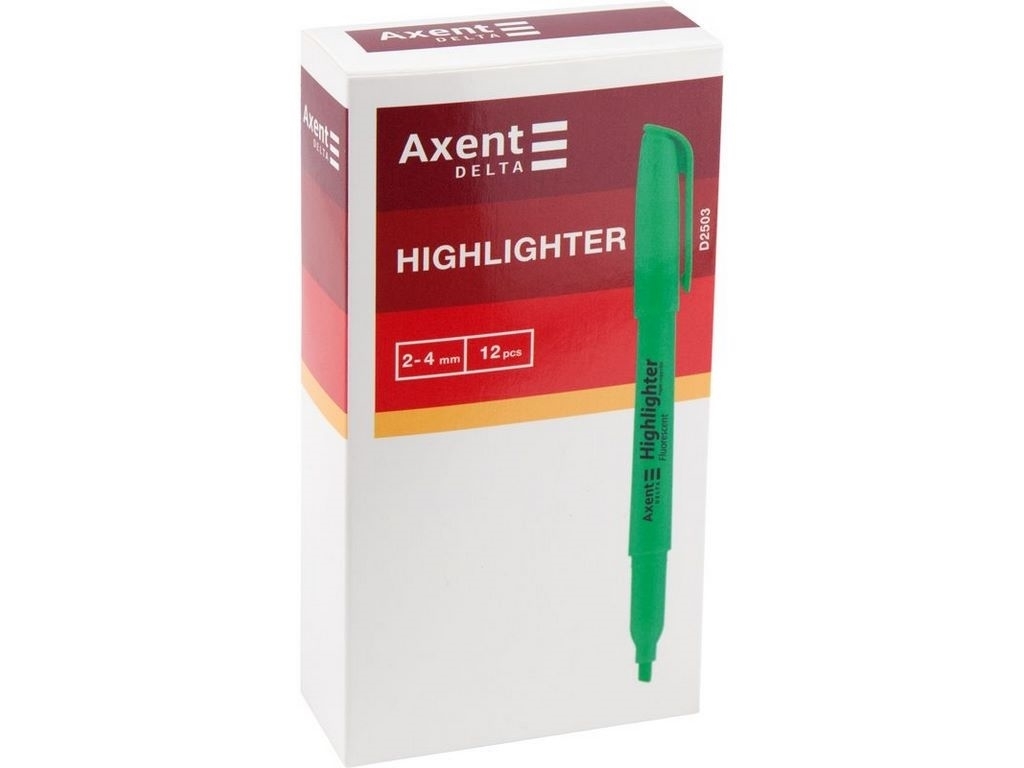 Маркер клиновидный Highlighter Delta, розовый, линия 2-4 мм, Axent