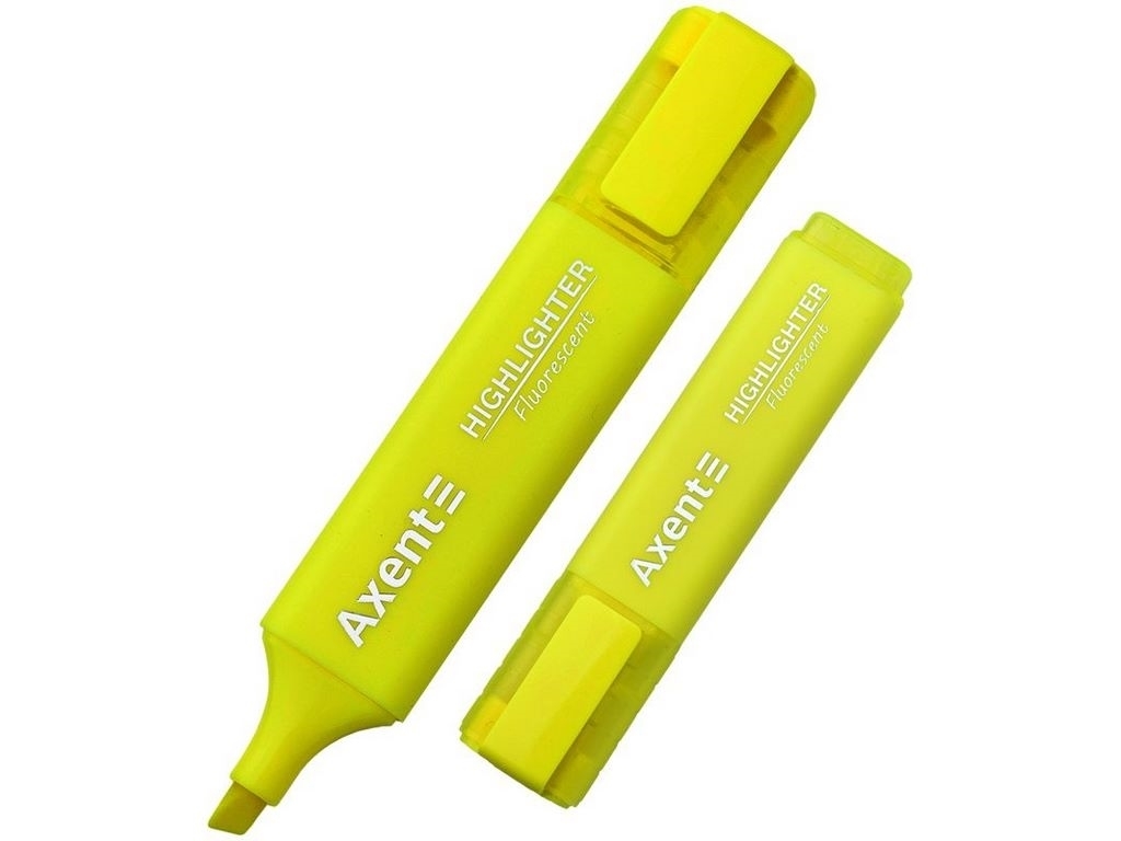 Маркер клиноподібний Highlighter жовтий, лінія 1-5 мм, (ціна за 1шт) Axent