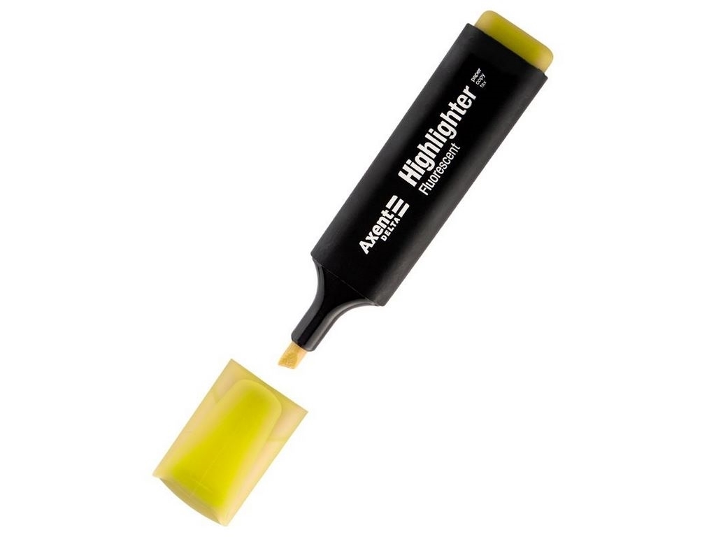 Маркер клиновидный желтый Highlighter. Axent Delta D2501-08