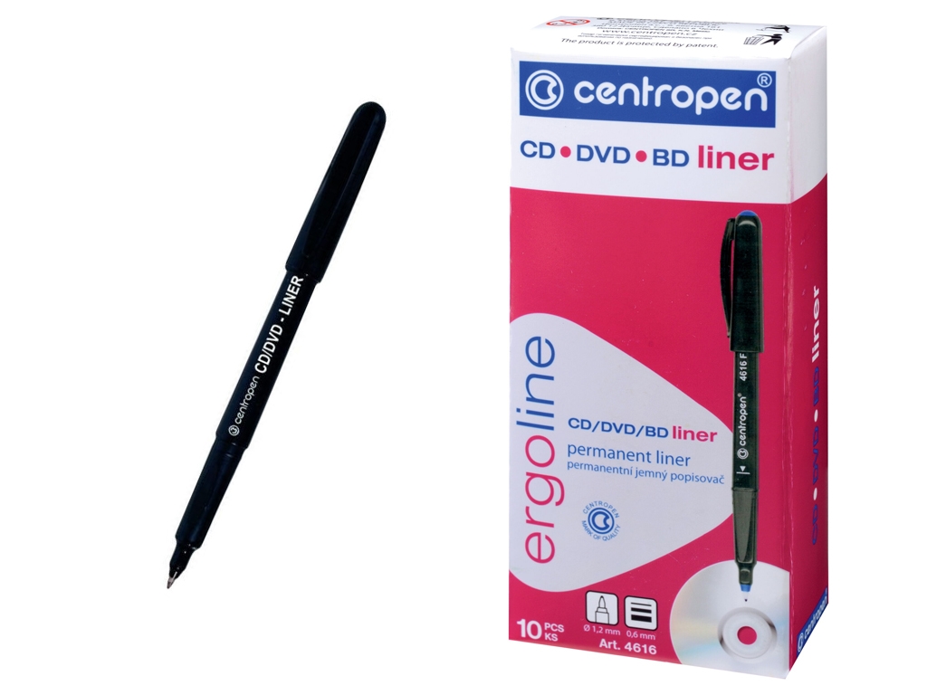 Маркер CD-Liner ergoline зеленый 0,6мм. Centropen 4616/04