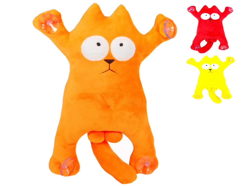 Мягкая игрушка Котик на присосках, Цвета в ассортименте 34x26x7см, Копиця