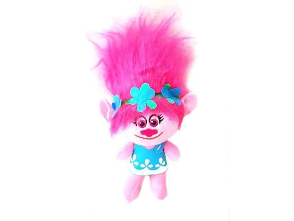 Мягкая игрушка.Тролль Розочка брелок 18 см.