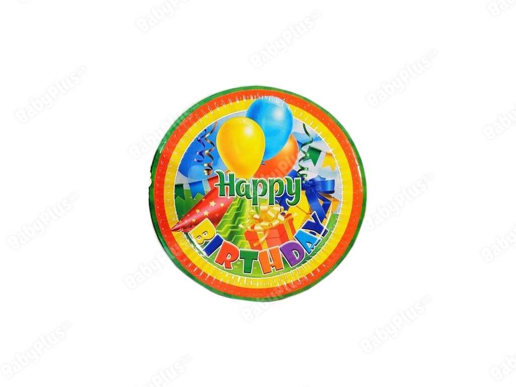 Набор День Рождение Happy birthday зеленый, Тарелки 10 шт, Jumbi