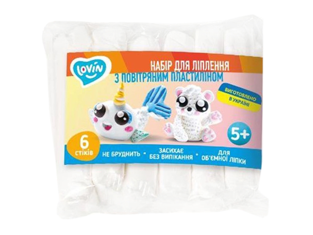 Набор для лепки с воздушным пластилином 6 sticks. TM LOVIN'DO 70171