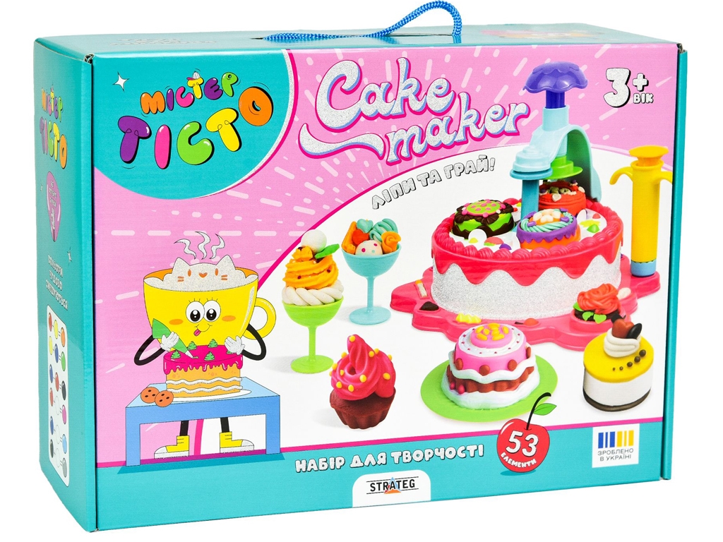 Набір для творчості тісто для ліплення Mister Tisto Cake Maker, з формами, Strateg