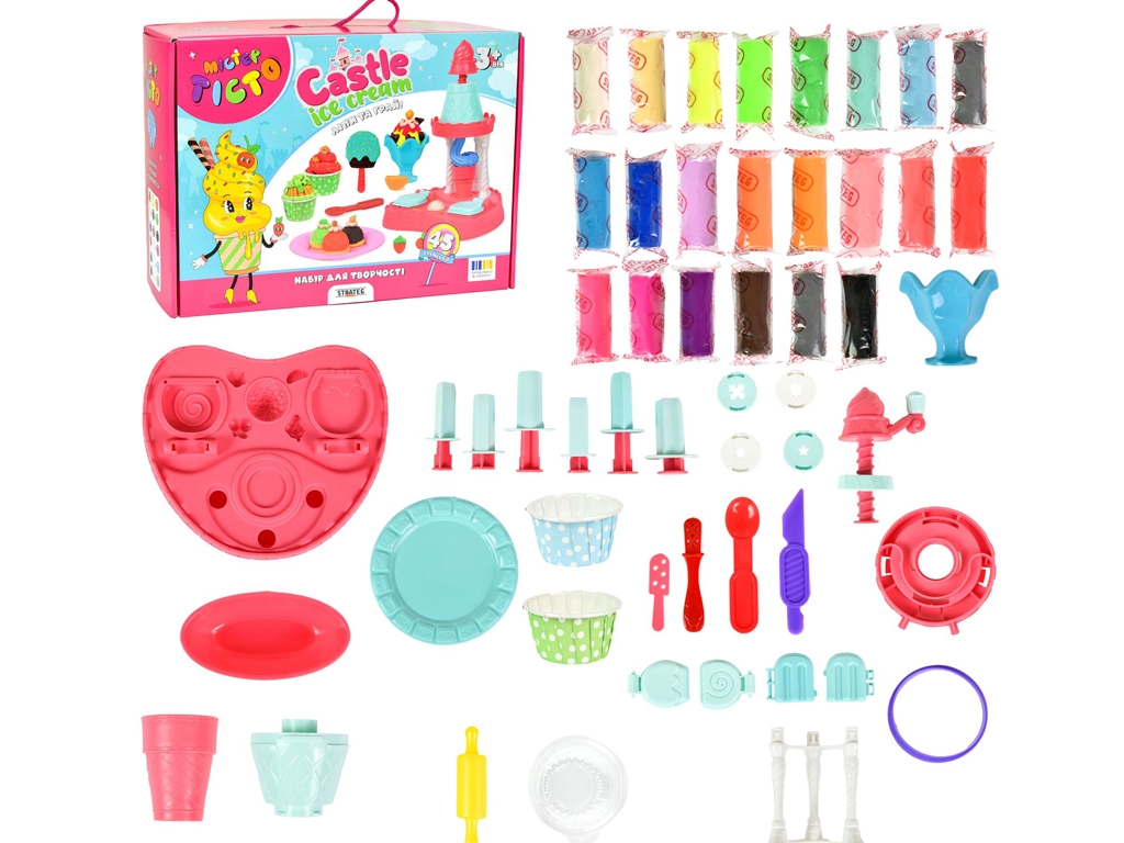 Набор для творчества тесто для лепки Mister Tisto Castle Ice-Cream, с формами, Strateg