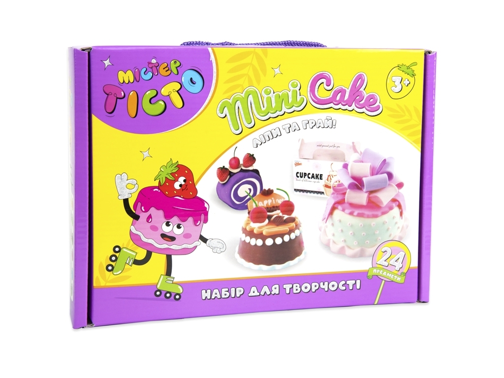 Набір для творчості тісто для ліплення Mister Tisto Mini Cake, з формами, Strateg