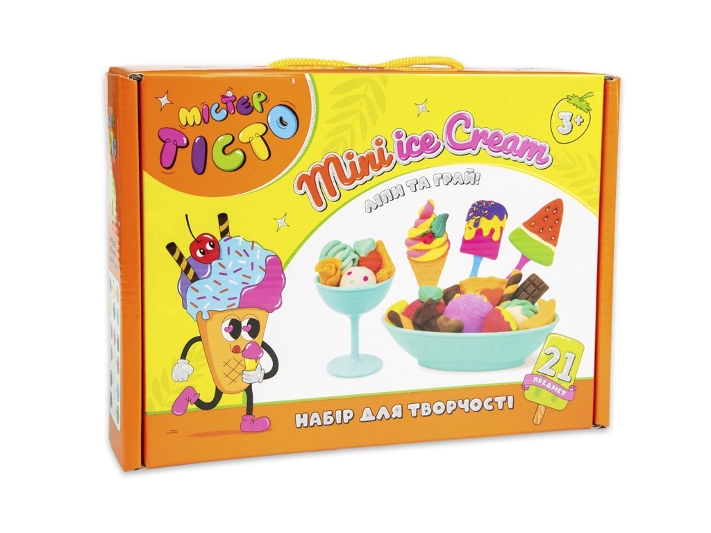 Набор для творчества тесто для лепки Mister Tisto Mini Ice Cream, с формами, Strateg