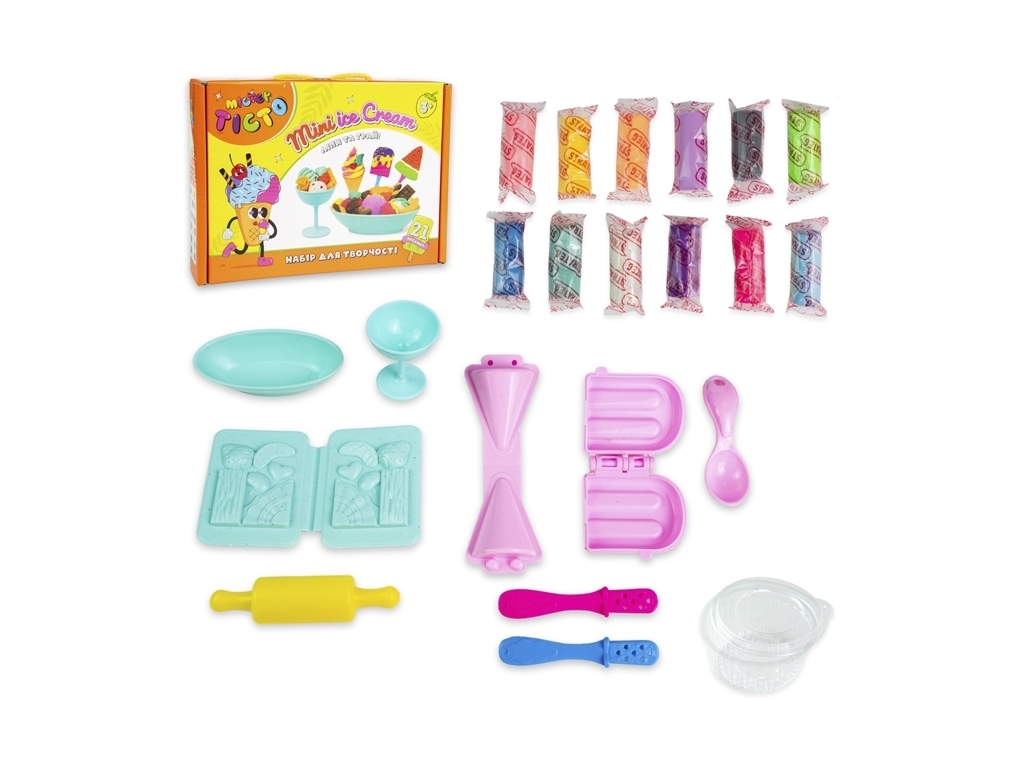 Набор для творчества тесто для лепки Mister Tisto Mini Ice Cream, с формами, Strateg