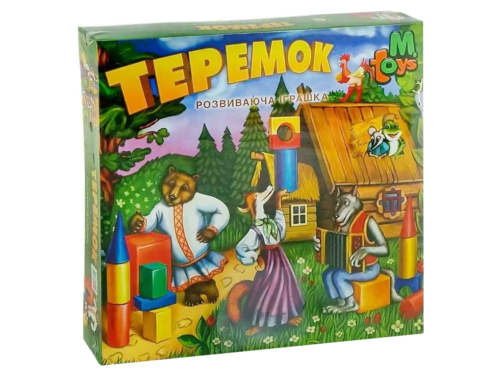 Набор кубиков Теремок большой в коробке. M.Toys 08082. 32 детали