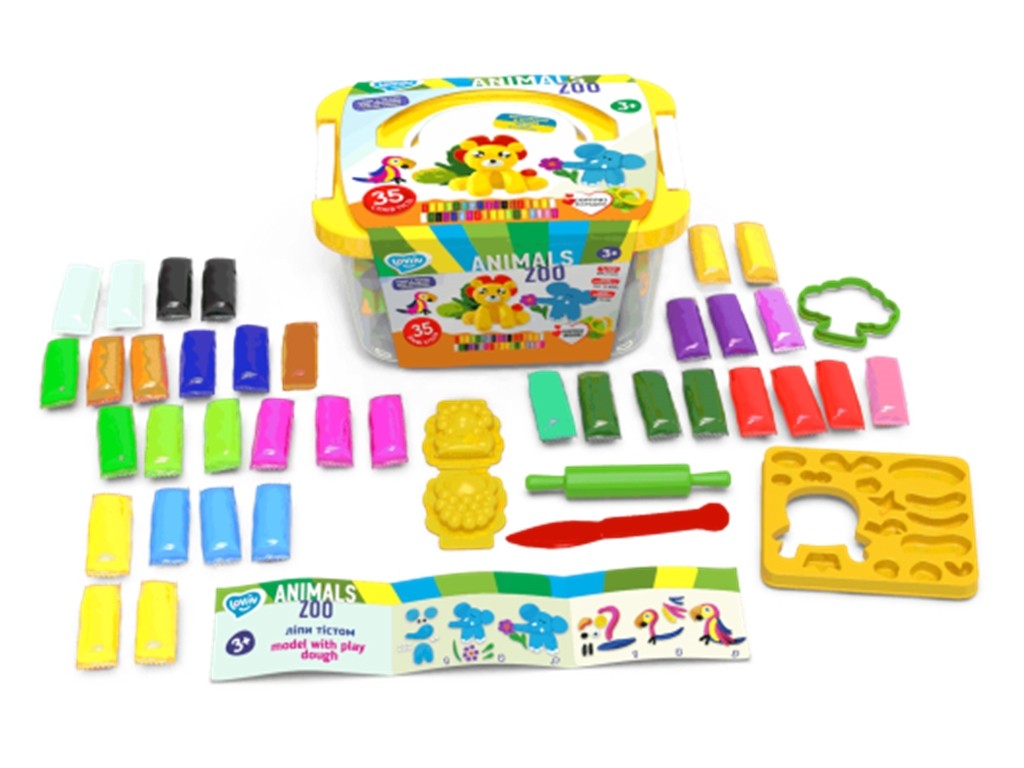 Набор теста для лепки Zoo animals box. ТМ LOVIN'DO 41221