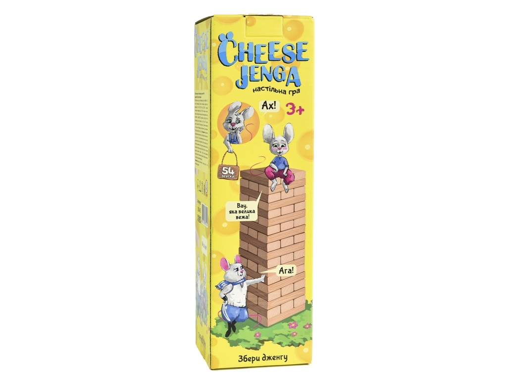 Настольная игра Cheese Jenga 54 бруски деревянные. Strateg 30545