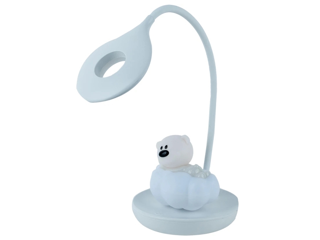 Настольная лампа белая LED с аккумулятором Cloudy Bear, Kite