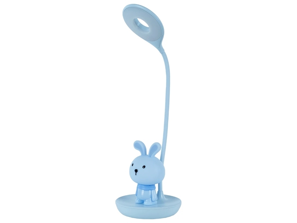 Настольная лампа голубая LED с аккумулятором Bunny, Kite