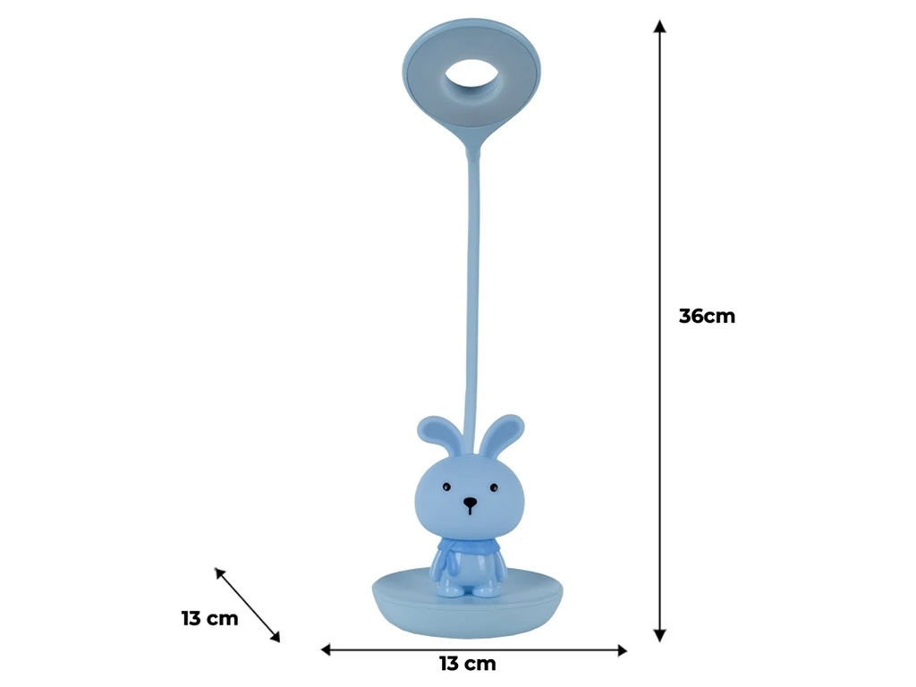 Настольная лампа голубая LED с аккумулятором Bunny, Kite