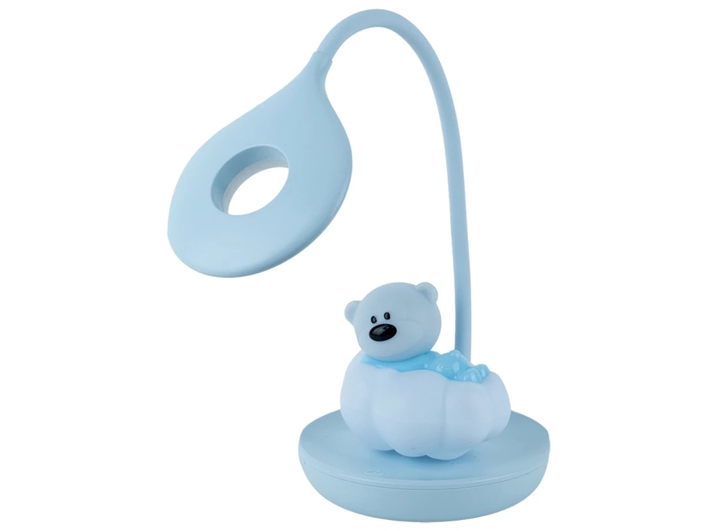 Настольная лампа голубая LED с аккумулятором Cloudy Bear, Kite