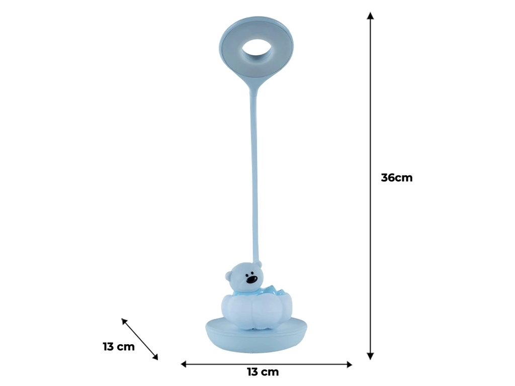 Настольная лампа голубая LED с аккумулятором Cloudy Bear, Kite