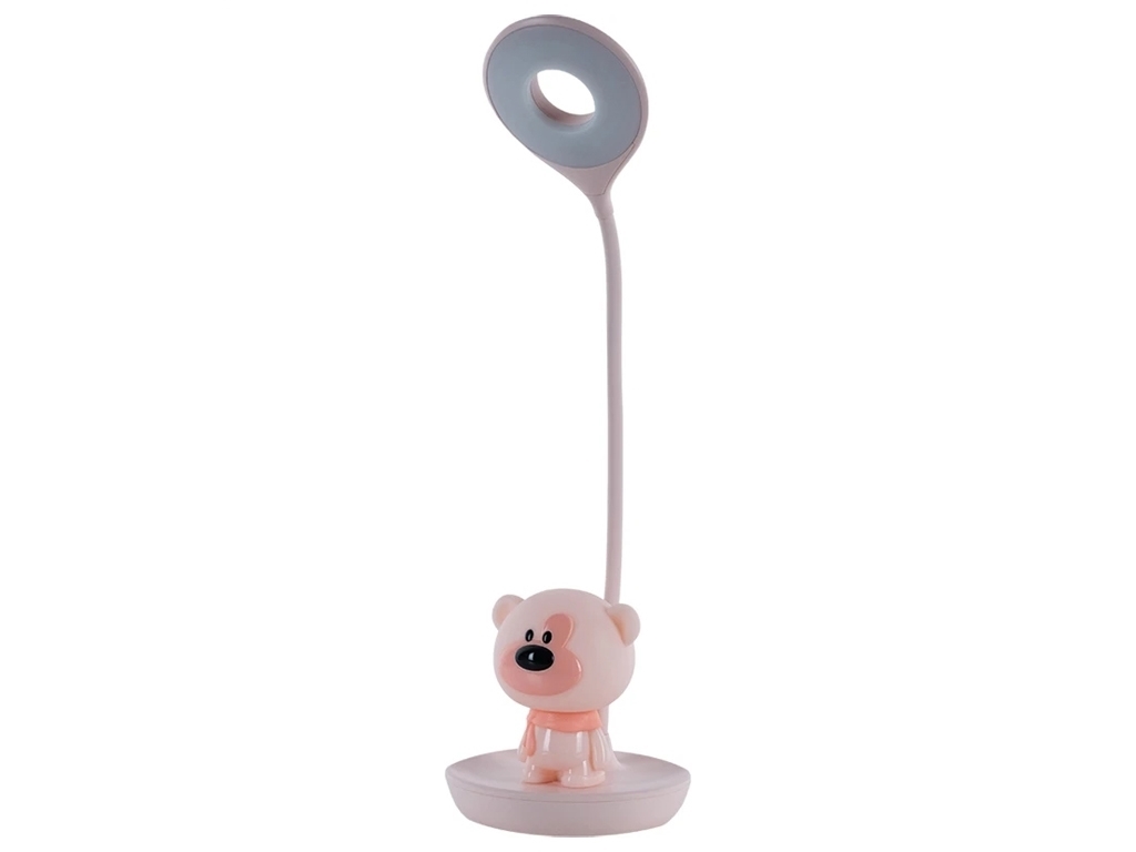 Настольная лампа розовая LED с аккумулятором Bear, Kite