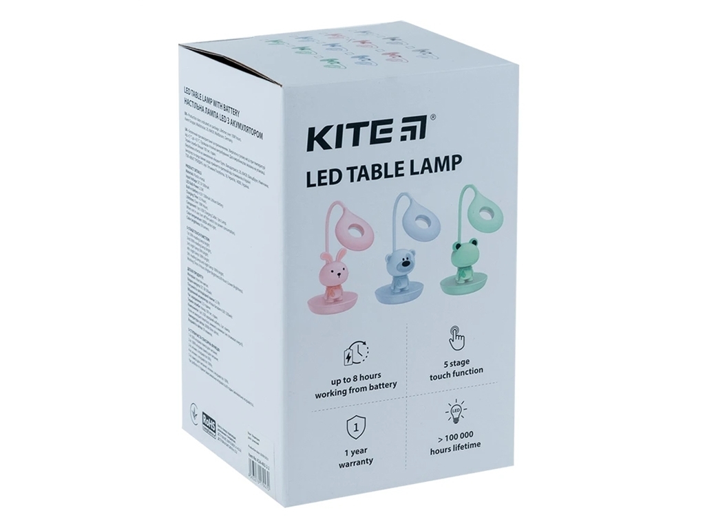 Настольная лампа розовая LED с аккумулятором Bear, Kite