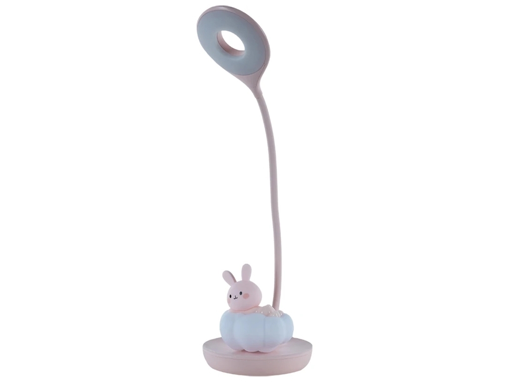 Настольная лампа розовая LED с аккумулятором Cloudy Bunny, Kite