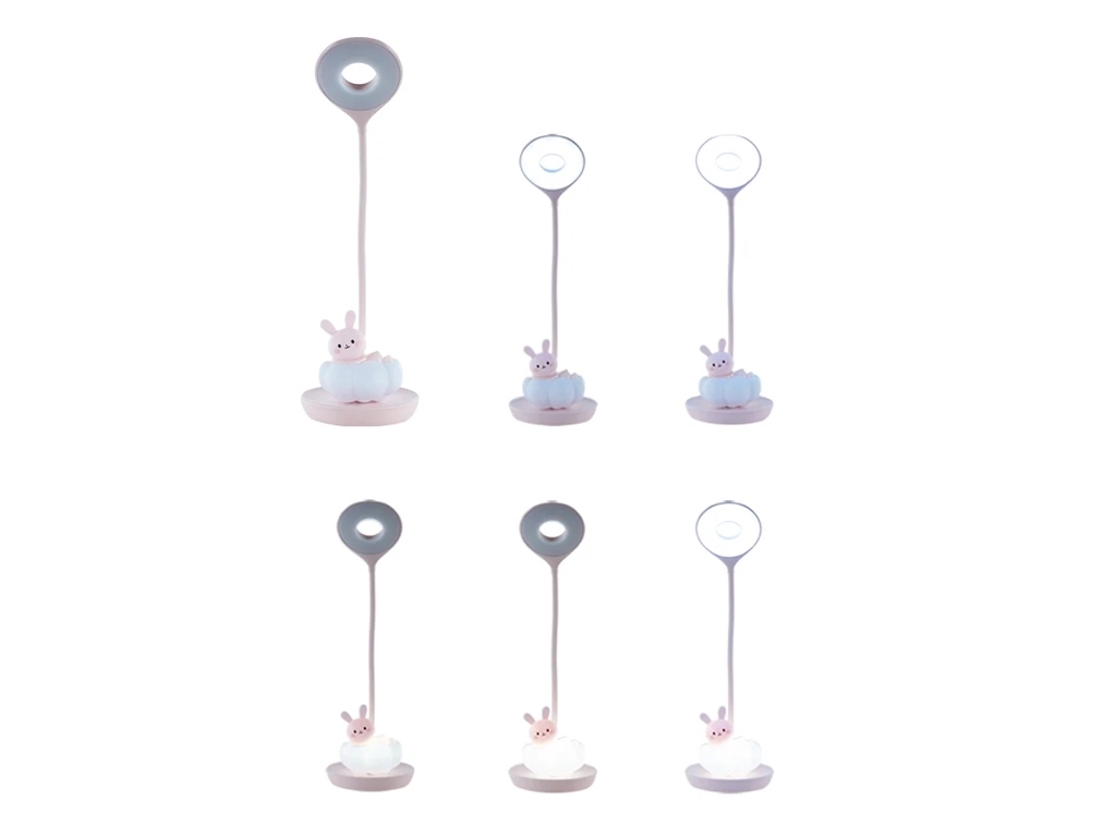 Настольная лампа розовая LED с аккумулятором Cloudy Bunny, Kite