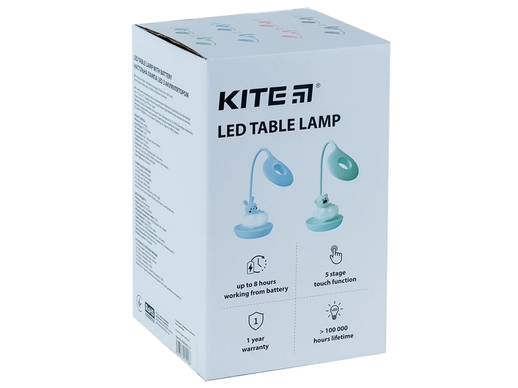 Настільна лампа зелена LED з акумулятором Cloudy Bear, Kite