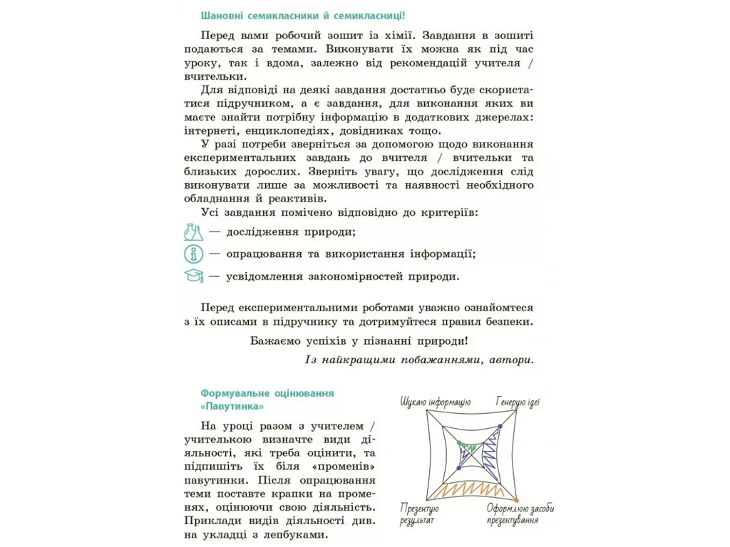 Робочий зошит "Хімія" НУШ, 7 клас, О. Григор’єва, Ранок