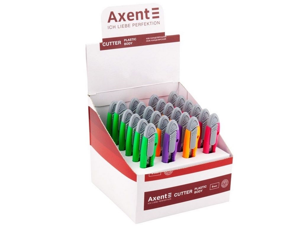 Ніж канцелярський 9 мм. Механічний фіксатор. Axent 6401-A