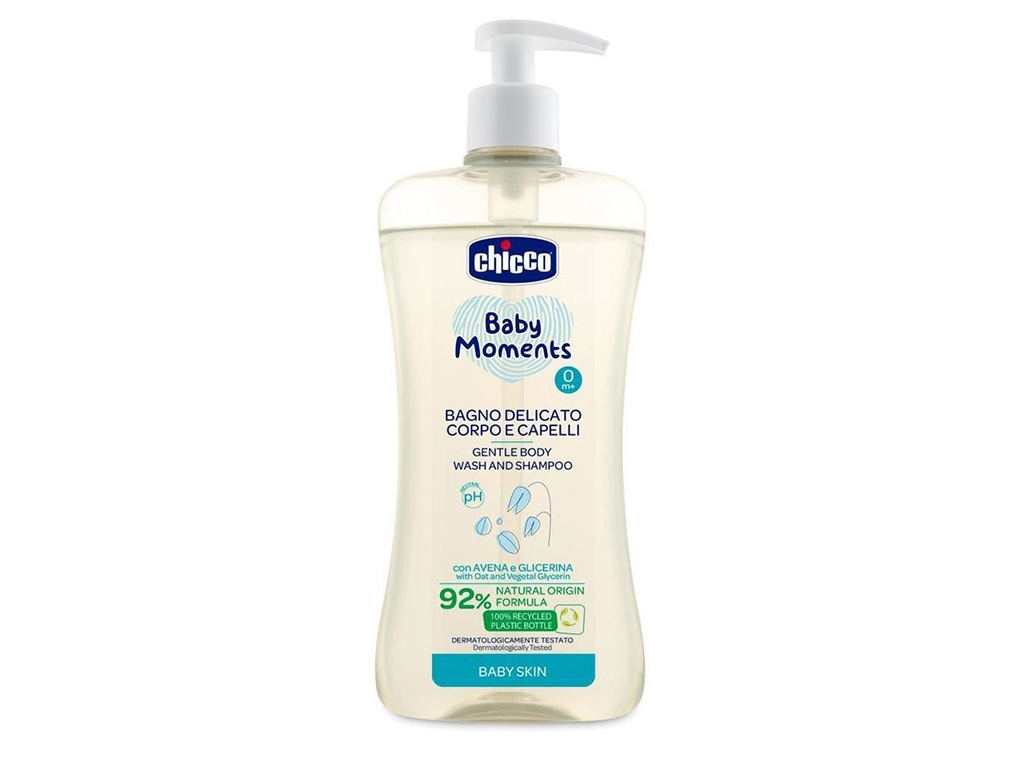 Нежный гель-шампунь для тела и волос Baby Moments 500 мл. Chicco 10594.00