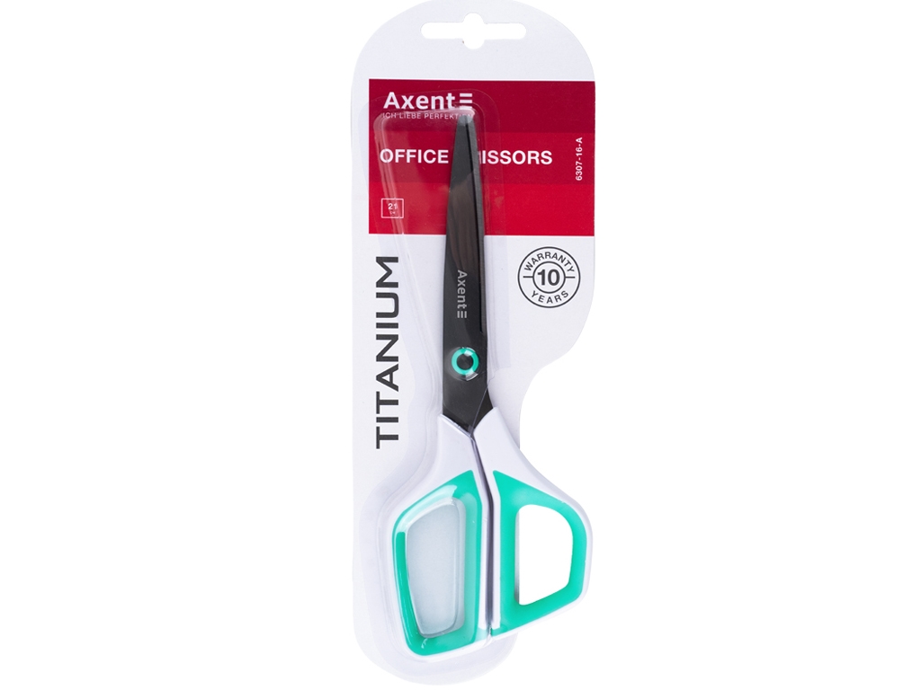 Ножиці біло-бірюзові Titanium 21 см. Axent 6307-16-A