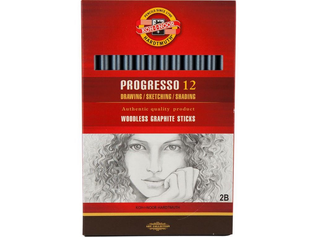 Карандаш чернографитный Progresso 2B. Koh-i-Noor 8911 2B