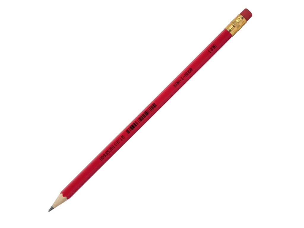 Карандаш чернографитный с резинкой HB Koh-I-Noor 1396-3, 189 мм, (цена за 1шт) Koh-I-Noor
