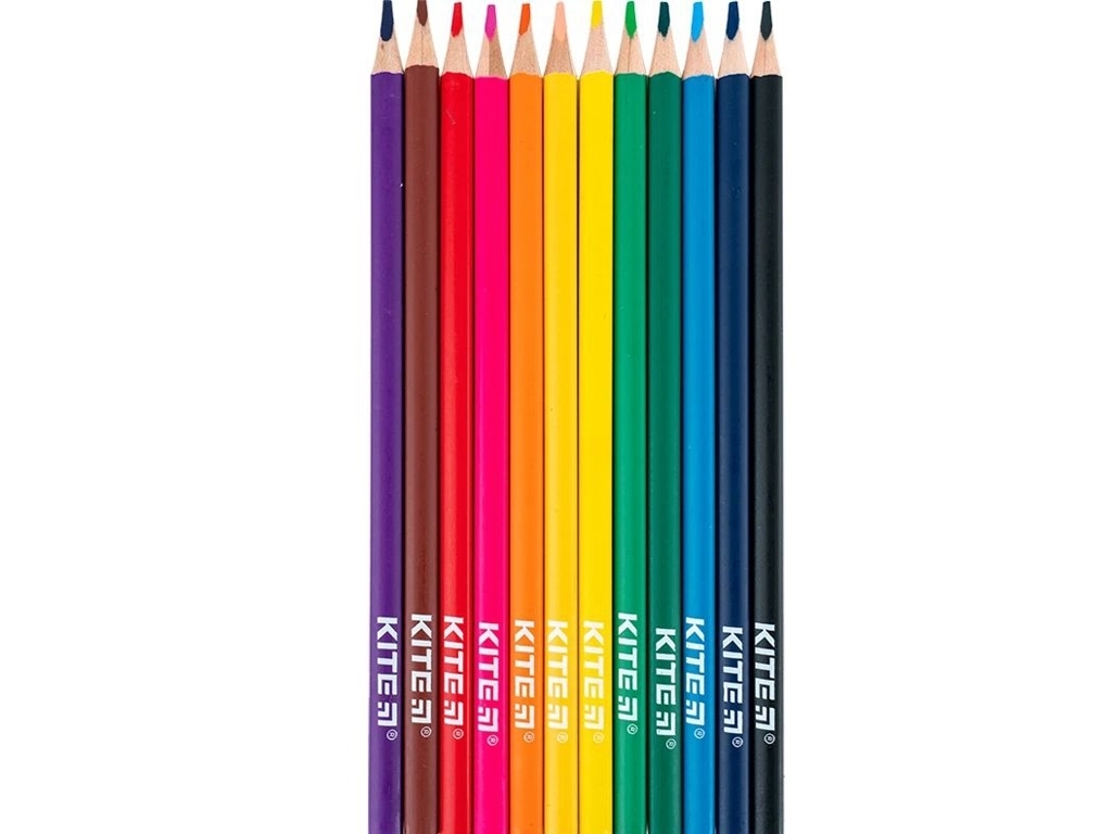 Олівці кольорові тригранні Classic 12 шт, Kite