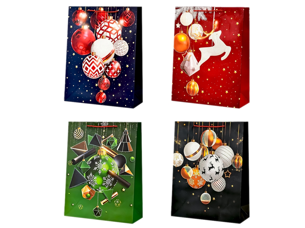 Пакет новогодний бумажный L Christmas toys 30х41,5х12 см, WW02780-L