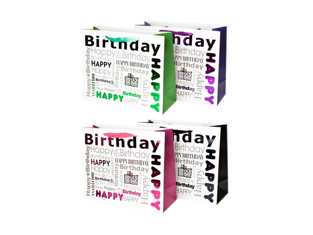 Пакет подарунковий паперовий L Happy Birthday 44х31х12 см, R91269-L