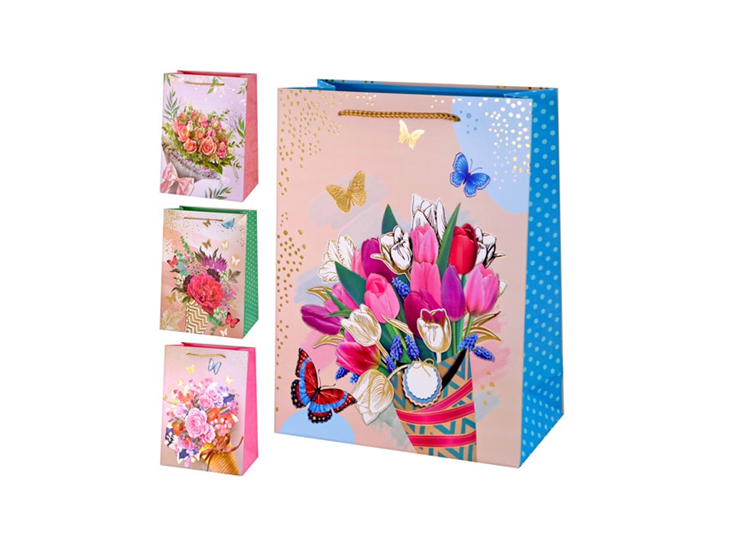 Пакет подарунковий паперовий M Bouquet 26х32х10 см, YM1582-M
