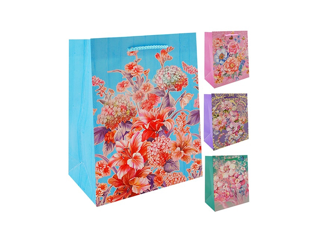 Пакет подарочный бумажный M Flowers3 26х32х10 см. TL00046-M