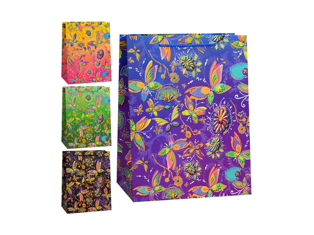 Пакет подарунковий паперовий M Magic butterfly 26х32х10см, YM01042-M