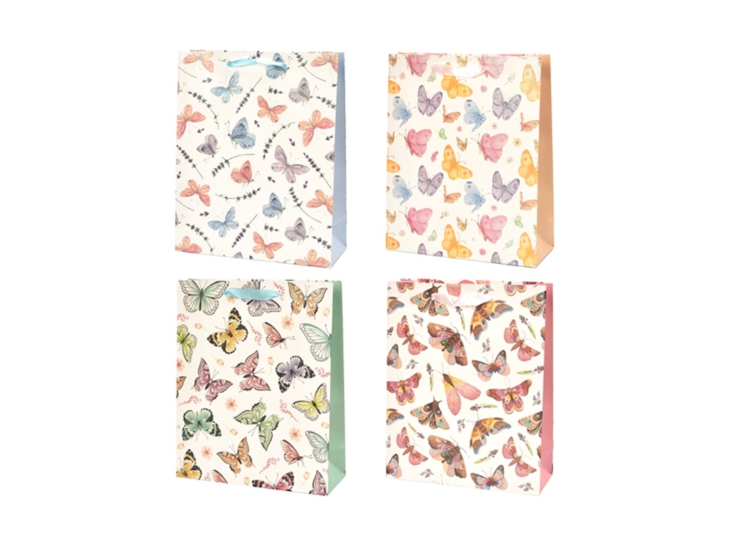 Пакет подарунковий паперовий S Butterflies 18х24х8 см, R90834-S