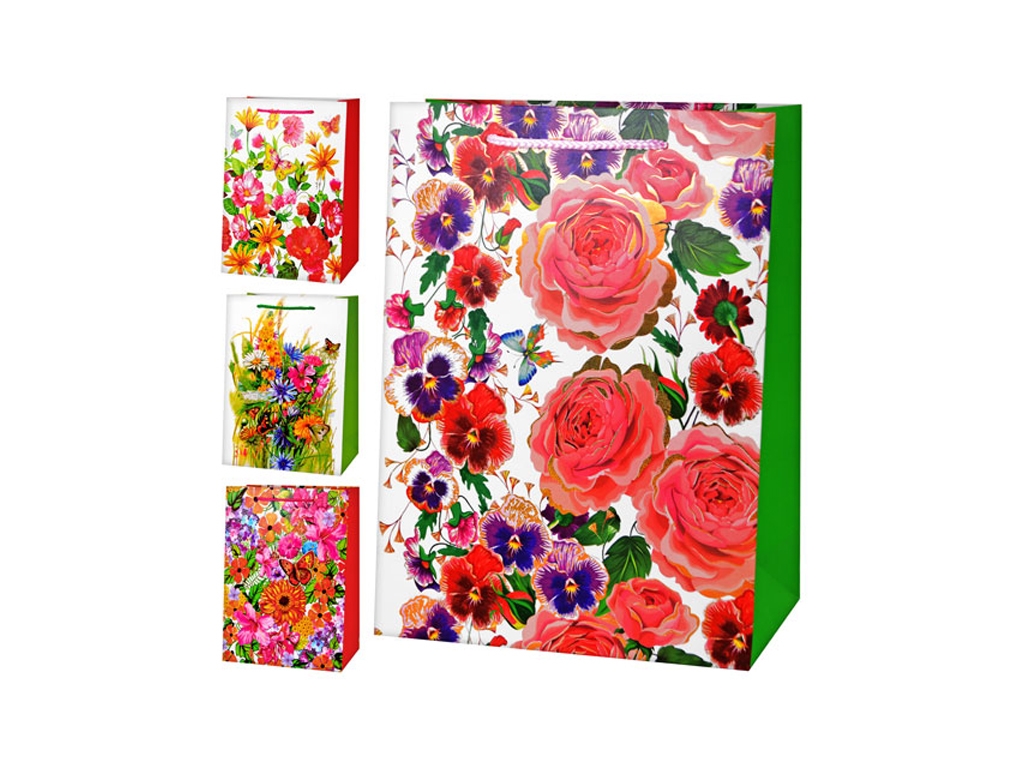 Пакет подарунковий паперовий S Flowers 18х23х8 см