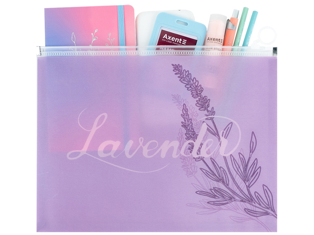 Папка на блискавці zip-lock А4+ Lavender-1. Axent 1497-36-A