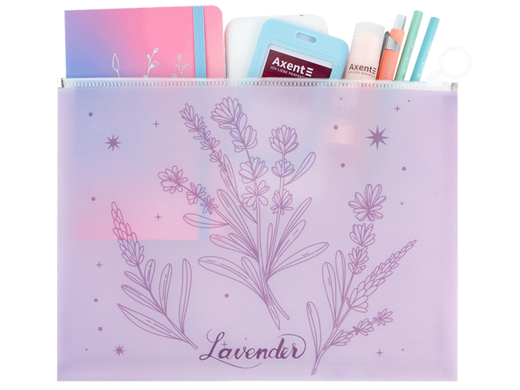 Папка на блискавці zip-lock А4+ Lavender-2. Axent 1497-37-A