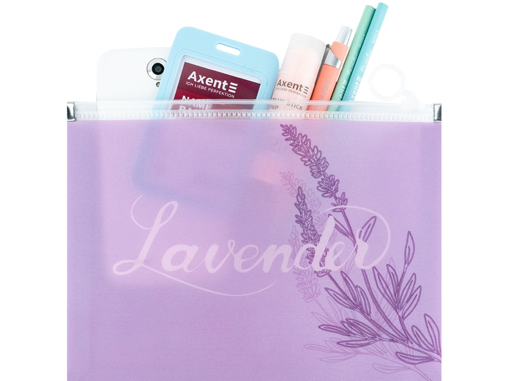 Папка на молнии zip-lock А5+ Lavender-1. Axent 1498-36-A
