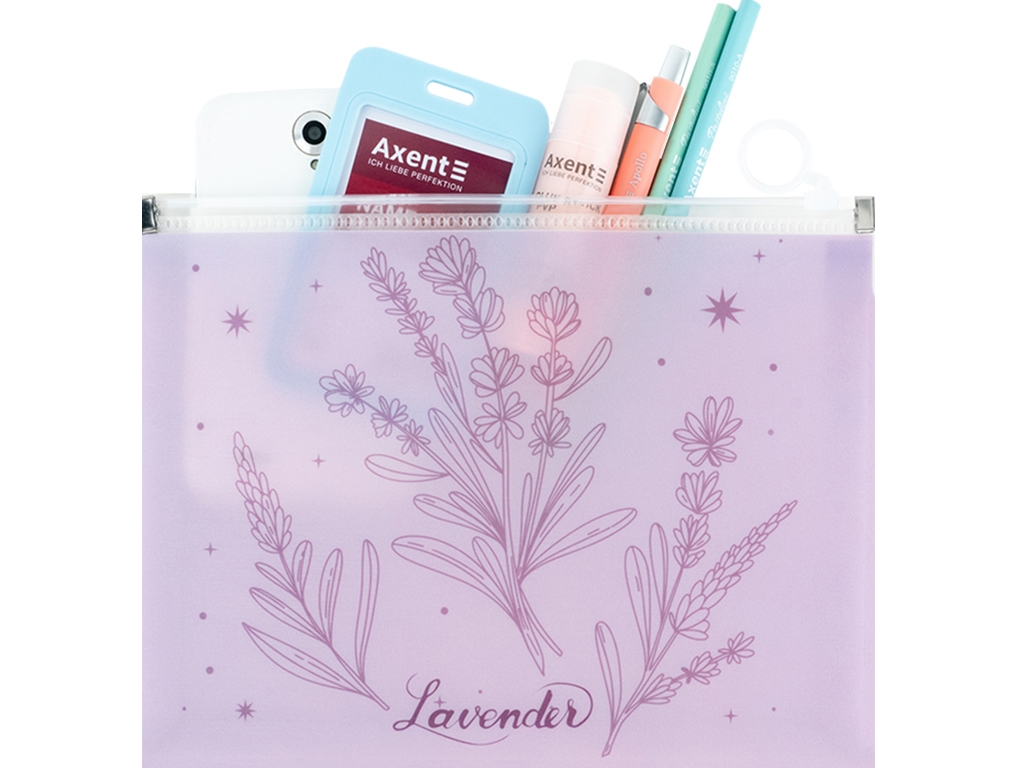 Папка на блискавці zip-lock А5+ Lavender-2. Axent 1498-37-A