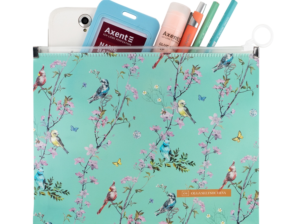 Папка на молнии zip-lock А5+ OS Spring. Axent 1498-33-A