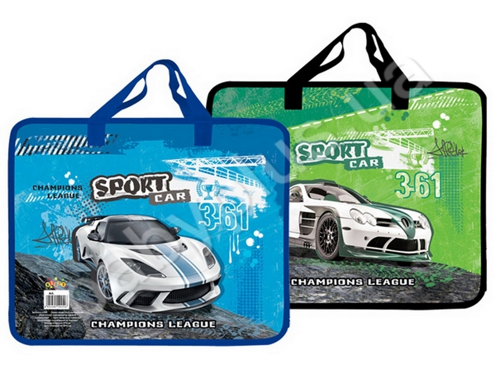 Папка пластиковая с текстильными ручками KIDIS, SPORT CAR, 7151