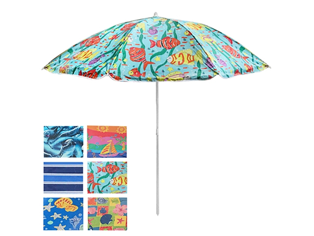 Пляжный зонт Designs d1,8м с наклоном серебро, MH-0035-MIX